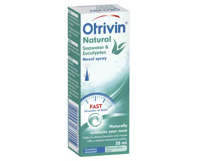 Otrivin Natural Seawater & Eucalyptus Nasal Spray 20Ml