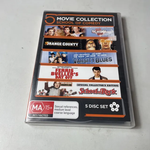 Brand New Sealed 5 Movie Collection School Of Comedy Dvd Movie Region 4 Pal
