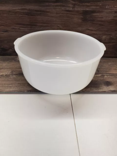 Vintage Glasbake Mixmaster Sunbeam 19CJ Large White Milk Glass Mixer Mixing Bowl