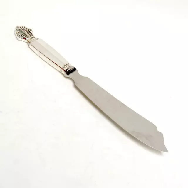 Georg Jensen Denmark Acanthus Sterling Silver Handled Cake Knife 10.5"