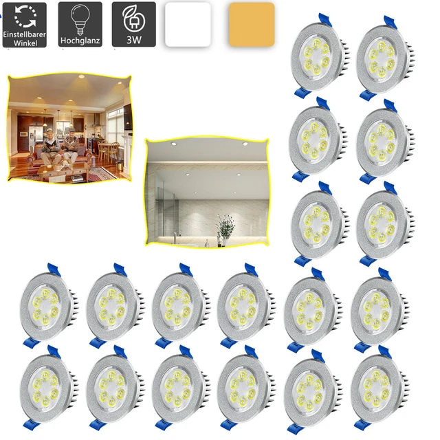 2023 20 pz. Lampada da incasso 3 W LED installazione faretto soffitto lampada da incasso spot 220 V