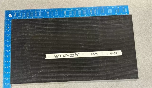 3/8" Thick DELRIN / ACETAL BLACK FLAT SHEET STOCK 3/8" x 12" x 22 3/4"