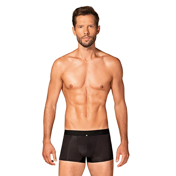 Pantaloncini boxer boldero ossessivi neri S - XL designer pantaloni sexy eleganti fantastici