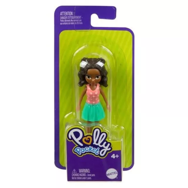 Mattel Polly Pocket - HHX87 - Mini Poupée articulée 8cm - Amie jupe verte + top