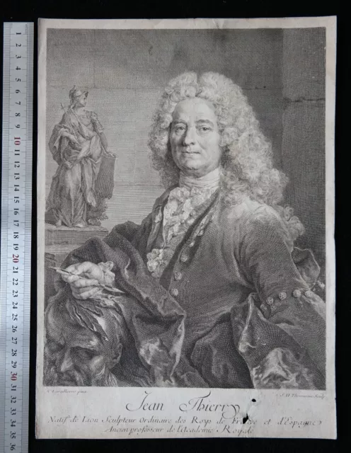 ★★Gravure SIMON THOMASSIN Portrait Jean Thierry par LARGILLIERE XVIIIe