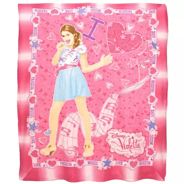 Coperta plaid Disney Violetta in soffice pile dis. Love Passion Music L780