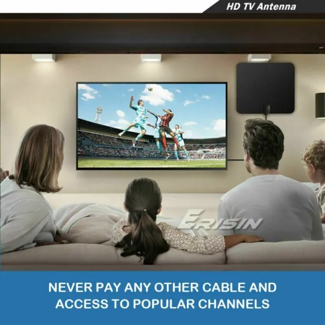 Digital TV DVB-T2 Antenne mit Verstärker HDTV Zimmerantenne Receiver VHF/UHF 2