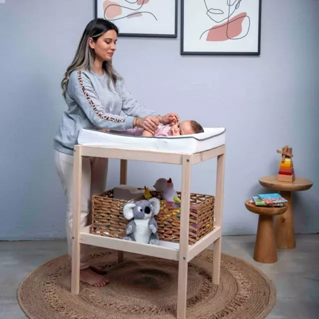 Two-tier Chancing Table, Wooden Diaper Changing, Natural Changing Baby Table