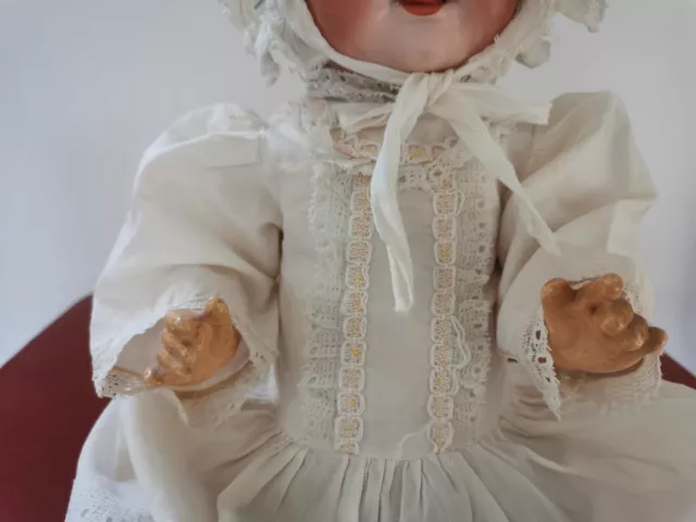 Authentique robe et bonnet de  Poupée Ancienne 40 CM 2