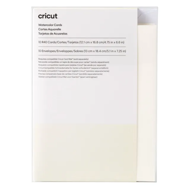 Cricut Watercolour Cards   Ivory   12.1cm x 16.8cm (Cricut Size R40)   10-Pack