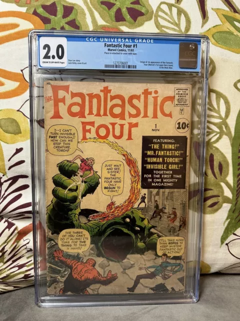 Fantastic Four #1 CGC 2.0 1961 1st app. Fantastic Four. Epic Marvel Key!