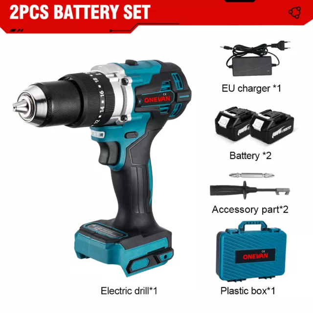 Akku Schlagbohrschrauber Akkuschrauber Bohrmaschine mit Koffer Für Makita 18V 2