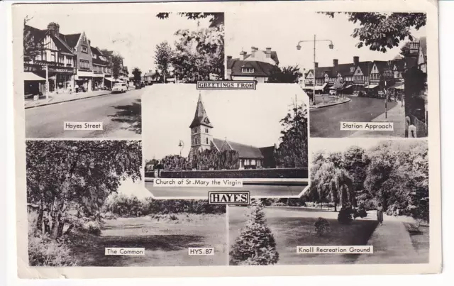 A Frith's Real Photo Multiview Post Card of Greetings From Hayes. Kent