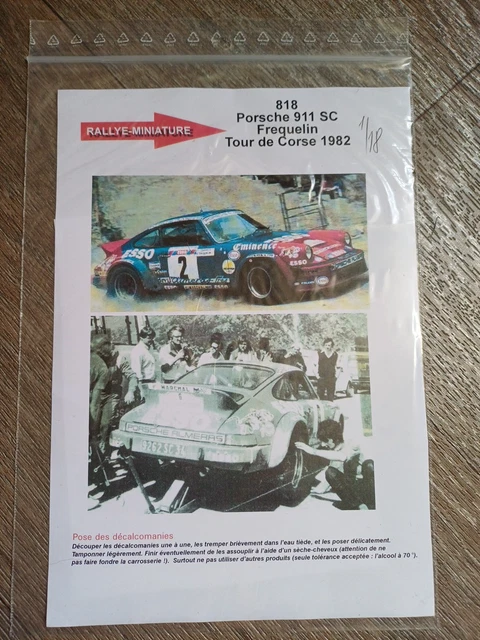 Décalcomanies 1/32 Porsche 911 Frequelin Rallye Monte-Carlo 1976 - Réf. 0577, Neuves RALLYE MINIATURE