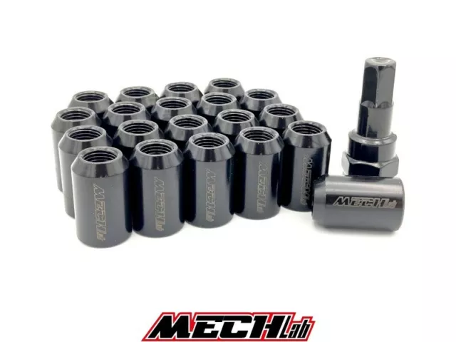 20 DADI RUOTA AUTO ACCIAIO lug nuts SLIM neri jdm m12x1.5 20 mm lunghezza 32 m12