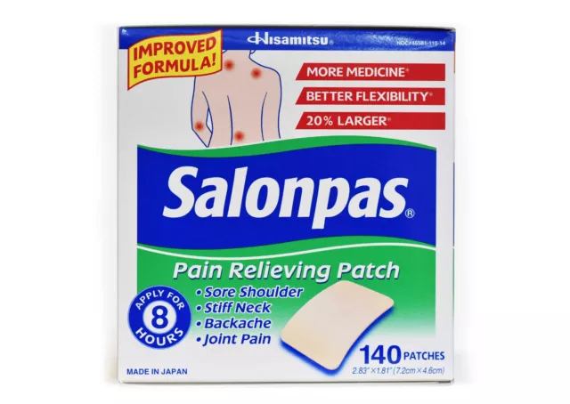 Salonpas Patch Hisamitsu Pain Relieving Made in Japan 5 pack 100 Patches 7.2x4.6 3