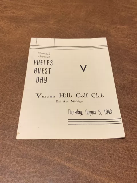 Vintage Rare - Edgar A. Guest Signed Program - Bad Axe Verona Hills Michigan