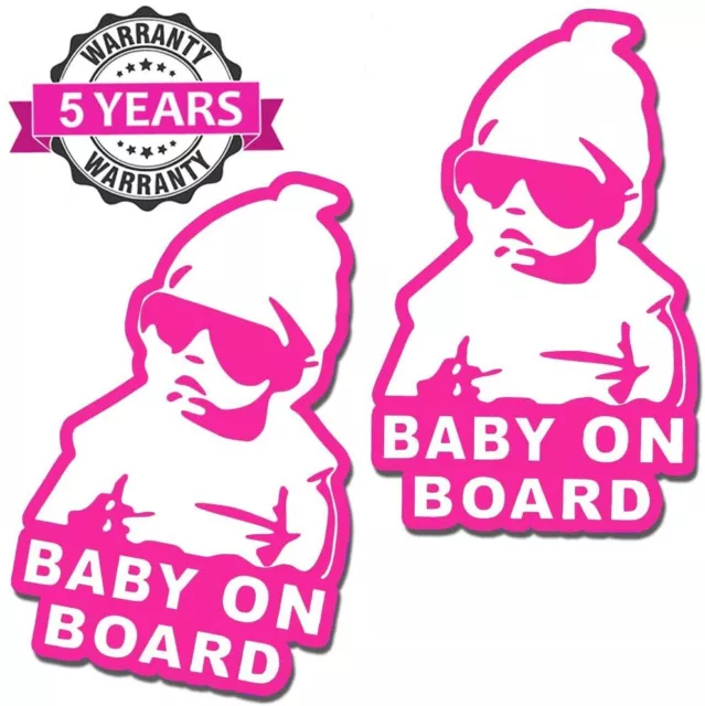 2 X PVC Vinyl Aufkleber Bébé An Bord Auto Baby IN Board Aufkleber Safety