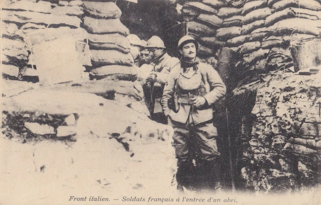 Guerre 14-18 PROPAGANDE WW1 FRONT ITALIENS SOLDATS ABRIS