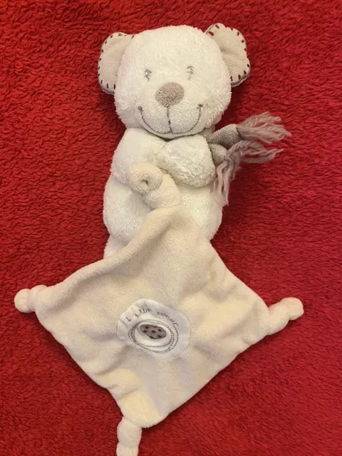 🇫🇷Doudou Mouchoir Ours Écharpe Beige Marron Mon Cœur Pommette Neuf