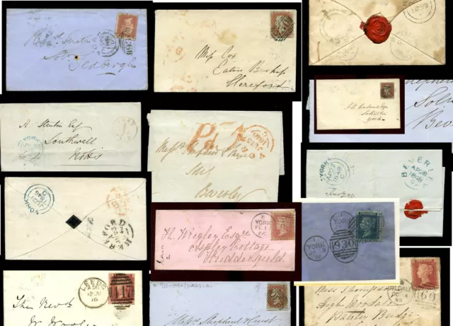 YORK POSTAL HISTORY 1790-1899 POSTMARKS COVERS PARTS STAMPS etc …EACH PRICED