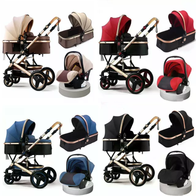 Newborn Baby Pram Car Seat 10in1🚨Pushchair Travel System Buggy Strollercarrycot