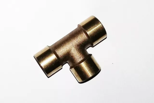 T-TEE 1/4" BSP ottone uguale da donna a donna connettore acqua aria carburante gas