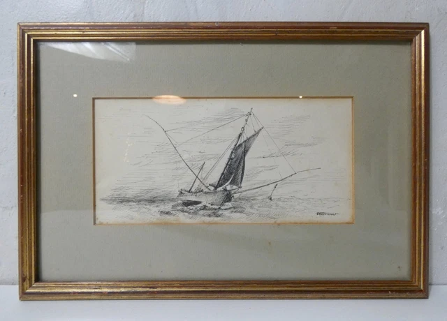 Georges Arthur Jacquin, Savetier, encre sur papier bleu