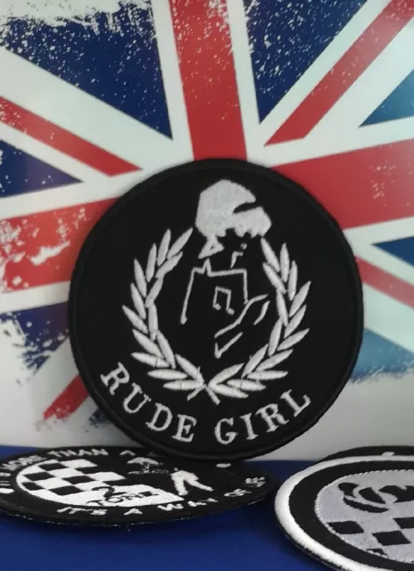 RUDE GIRL MOD SKA  Scooter Retro Sew On Patch Badge 85mm