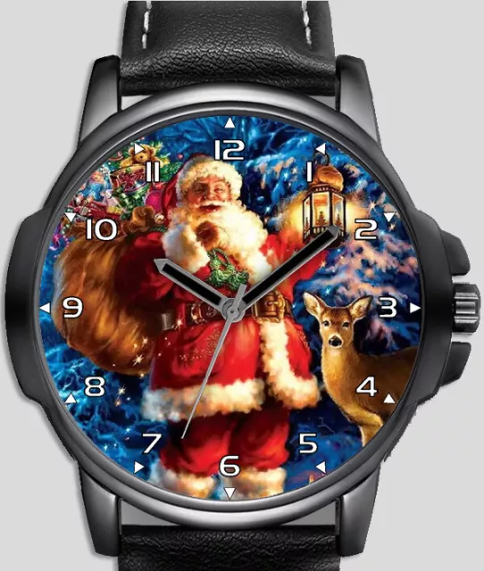 Felice Babbo Natale Arte Stile Raro Qualità Orologio da Polso