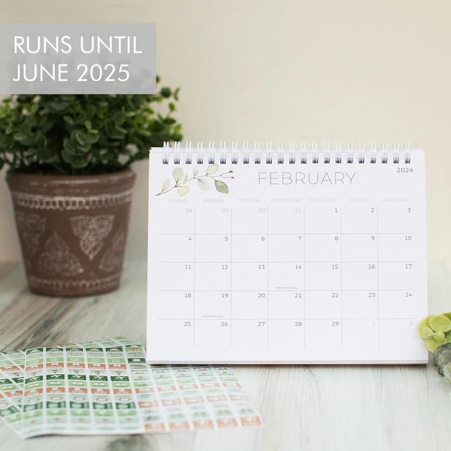 AESTHETIC SMALL 2024 Desk Calendar with Stickers Desktop Calendar 12