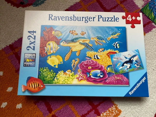 Ravensburger Puzzle 2x 24 Teile ab 4 Jahre Kunterbunte Unterwasserwelt