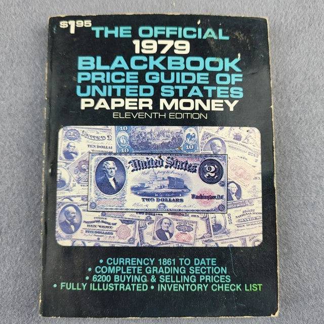 Vintage Official 1979 Blackbook Price Guide of United States Paper Money