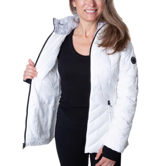 NWT  Nautica Women`s Water Resistant Puffer Jacket( White,L)