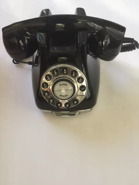 Vtg Telephone Classic Phone Iii Retro Black Push Button Dial Phone Pf Products