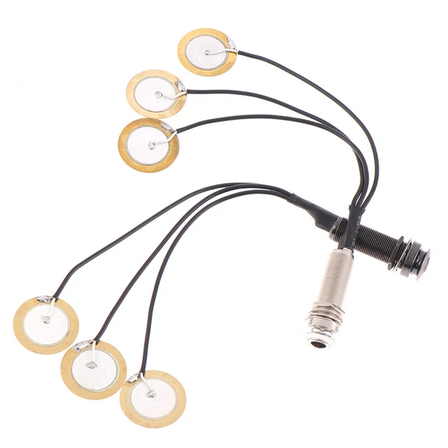 PIEZO CONTACT MICROPHONE 3 Transducer Pickups with end pin jack for