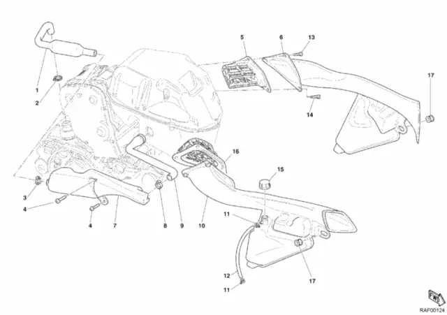 Ducati 749/999 linker Luftkrümmer - 48410411A