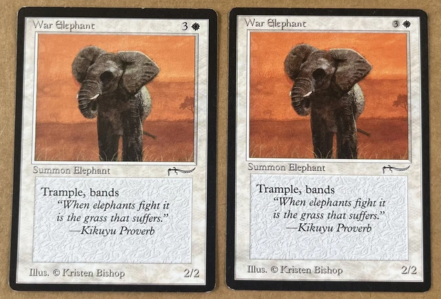 MTG War Elephant X2 ( 1x Light, 1x Dark) Arabian Nights Regular Common