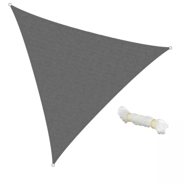 Vela de sombra protección solar resistente al agua lona triangular 5x5x5m gris