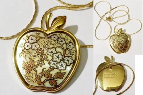 Pendentif Ancien En Or De Tolède Avec Camée En Porcelaine - Vintage 2168