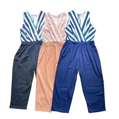 Kids Girls Party Outfit Jumpsuits Playsuit Romper Shorts Summer Age 4-14 Years