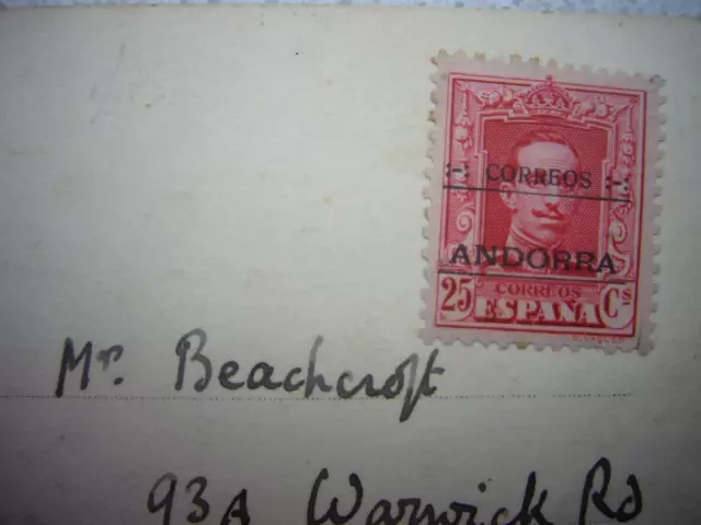 21) Postkarte ca. 1915 ANDORRA - Briefmarke Spanien mit Aufruck, Sant Julia de L