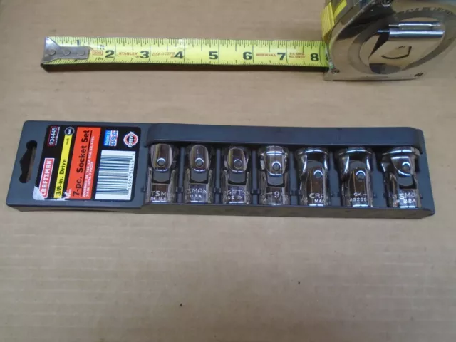Craftsman USA 3/8" Drive 7-Piece SAE 6-Point Flex Head Socket Set No 34445 Nice!
