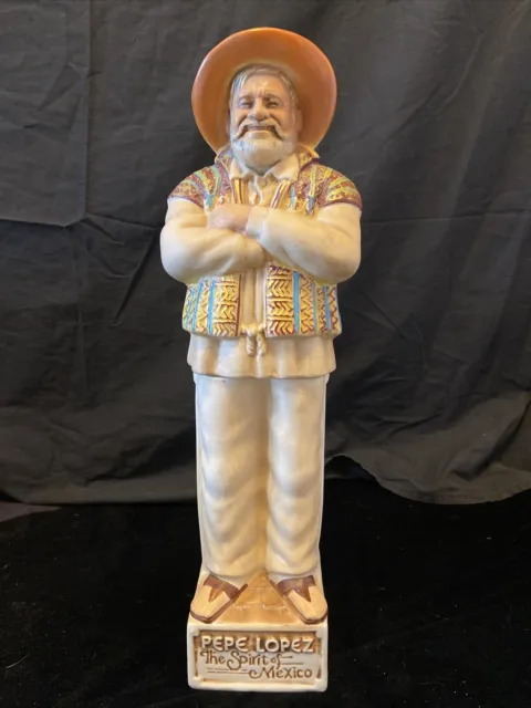 Vintage PÉPE LOPEZ Decanter Tequila Bottle (empty) The Spirit Of Mexico Import