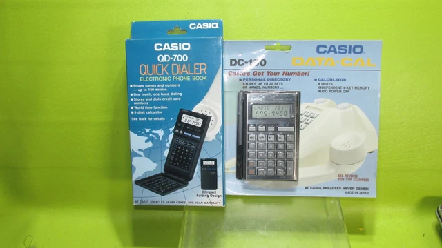 Vintage Casio Quick Dialer QD 700 and DC 100 Original Japan New in box Lot of 2