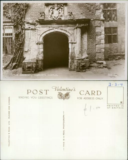 Tamworth Castle Doorway RP Real Photo Valentines 38812