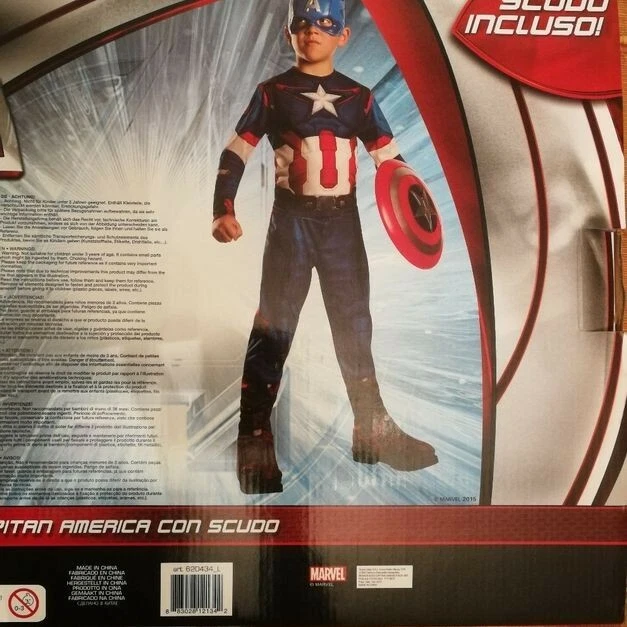 Costume Ufficiale Capitan America Per Bambini - Completo Con Maschera Metallizzata | Travestimento Marvel Avengers - Foto 8