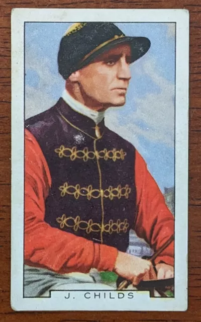 1936 Gallahers Cigarette Card Famous Jockeys - #18 Joe Childs