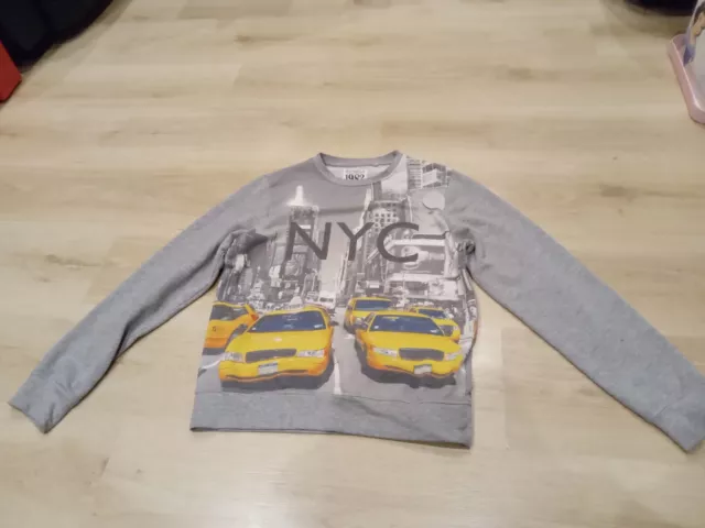 Boys Age 12 New York City Grey Fleece Top Long Sleeve Next