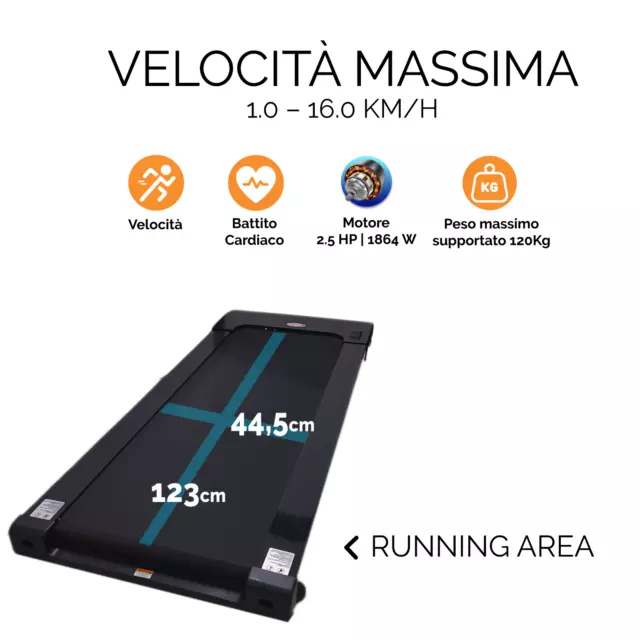 Tapis Roulant Elettrico Pieghevole Professionale Cardio Bmi Bluetooth 12 Program 2